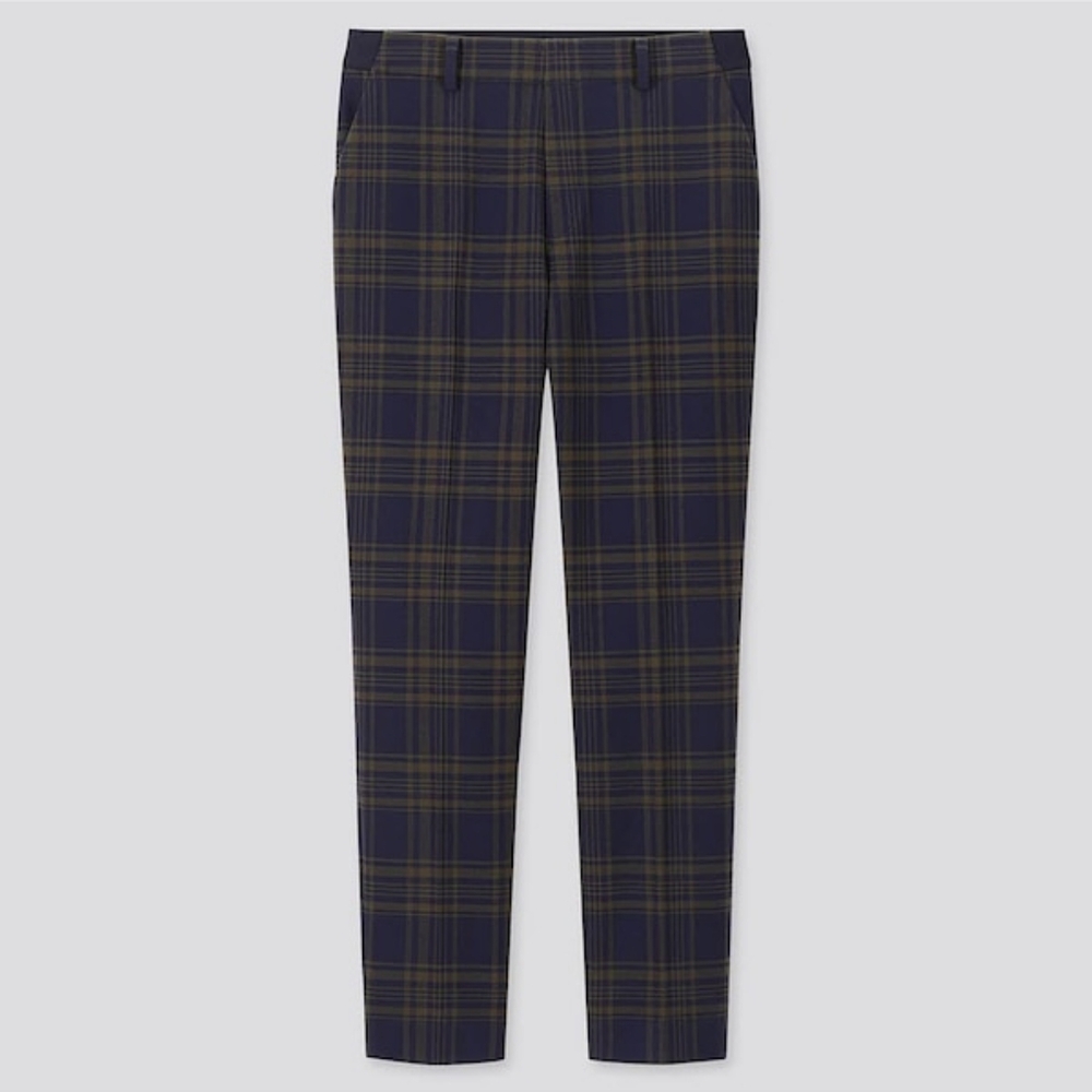 Uniqlo Navy and Green Plaid Pant